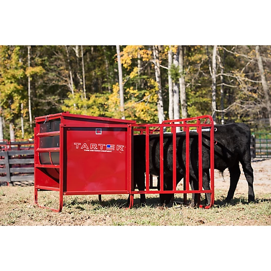 Tarter 650 lb. Calf Creep Feeder, 4 Calf Stall Openings, Red