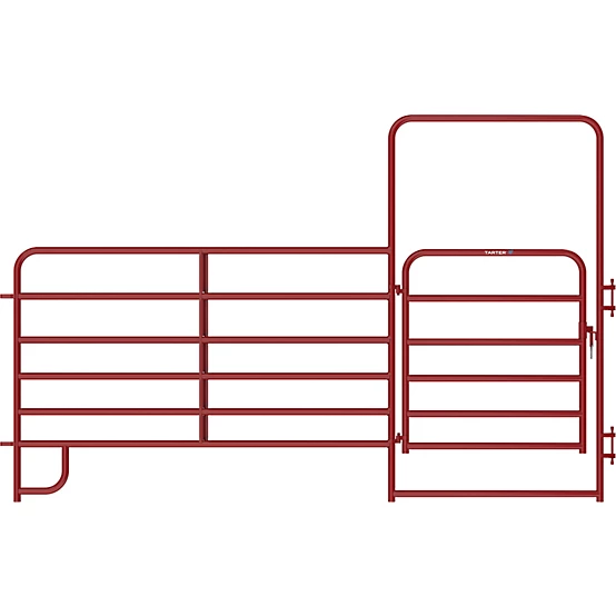 Tarter 8 ft. x 62 in. 6-Bar Walk Through Arch Gate Panel Gate, Red