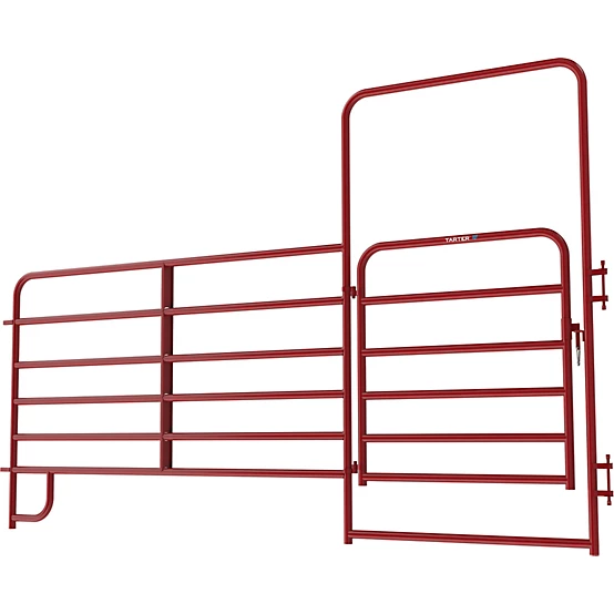 Tarter 8 ft. x 62 in. 6-Bar Walk Through Arch Gate Panel Gate, Red