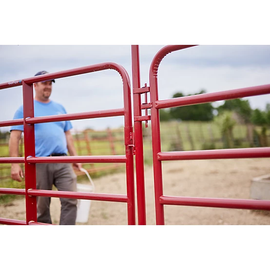 Tarter 8 ft. x 62 in. 6-Bar Walk Through Arch Gate Panel Gate, Red