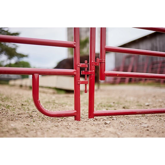 Tarter 8 ft. x 62 in. 6-Bar Walk Through Arch Gate Panel Gate, Red