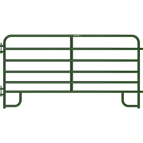 Tarter 10 ft. x 62 in. 6-Bar Extra Heavy-Duty Corral Panel, 2 in. Tube, Green