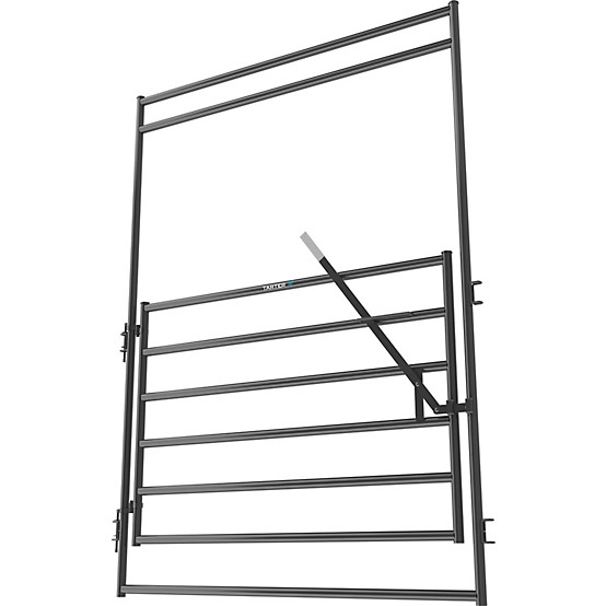 Tarter 6 ft. x 9 ft. 6-Bar Equine Corral Walk Through with 5 ft. Tall Gate, 1-3/4 in. Tube, Gray