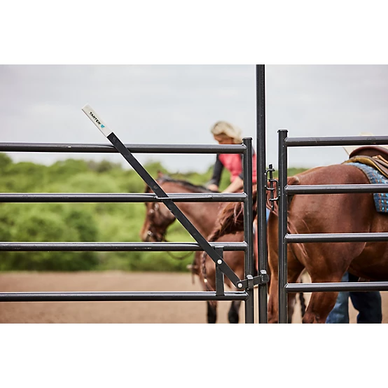 Tarter 6 ft. x 9 ft. 6-Bar Equine Corral Walk Through with 5 ft. Tall Gate, 1-3/4 in. Tube, Gray