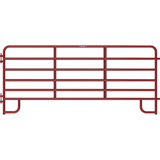 Tarter 12 ft. 6-Bar Extra Heavy-Duty Red Corral Panel, 2 in. Tube